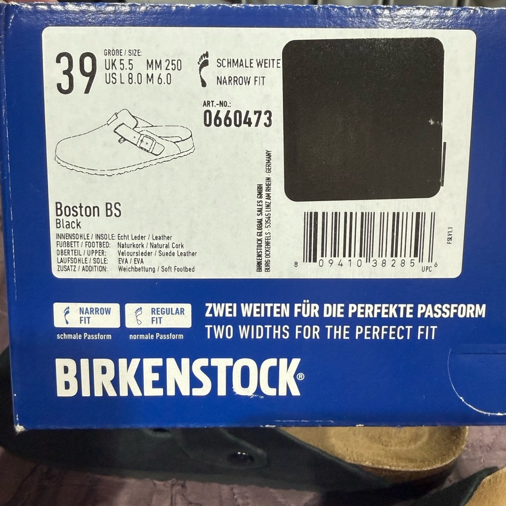 Birkenstock Boston Black Suede Leather Women's Clogs - Picture 7 of 7